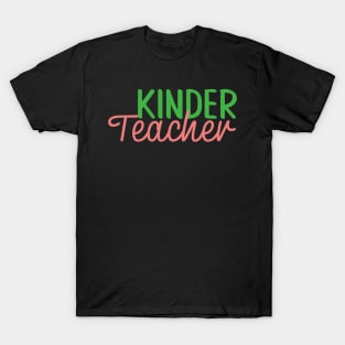 Kindergarten Teacher Colorful Script T-Shirt